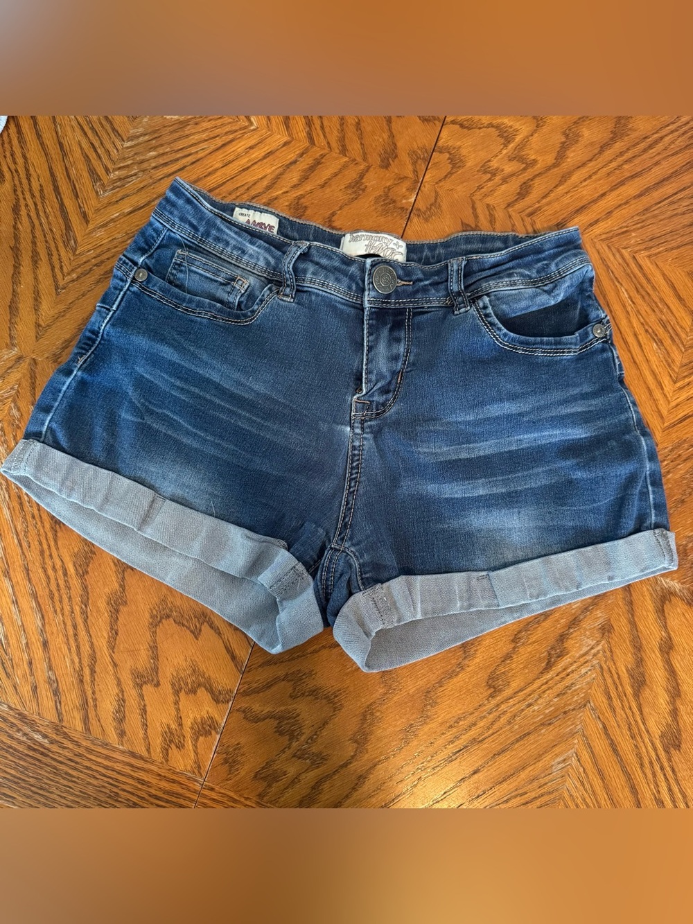 Harmony Havoc Create A Curve Cuffed Denim Shorts Size 7 Stretch